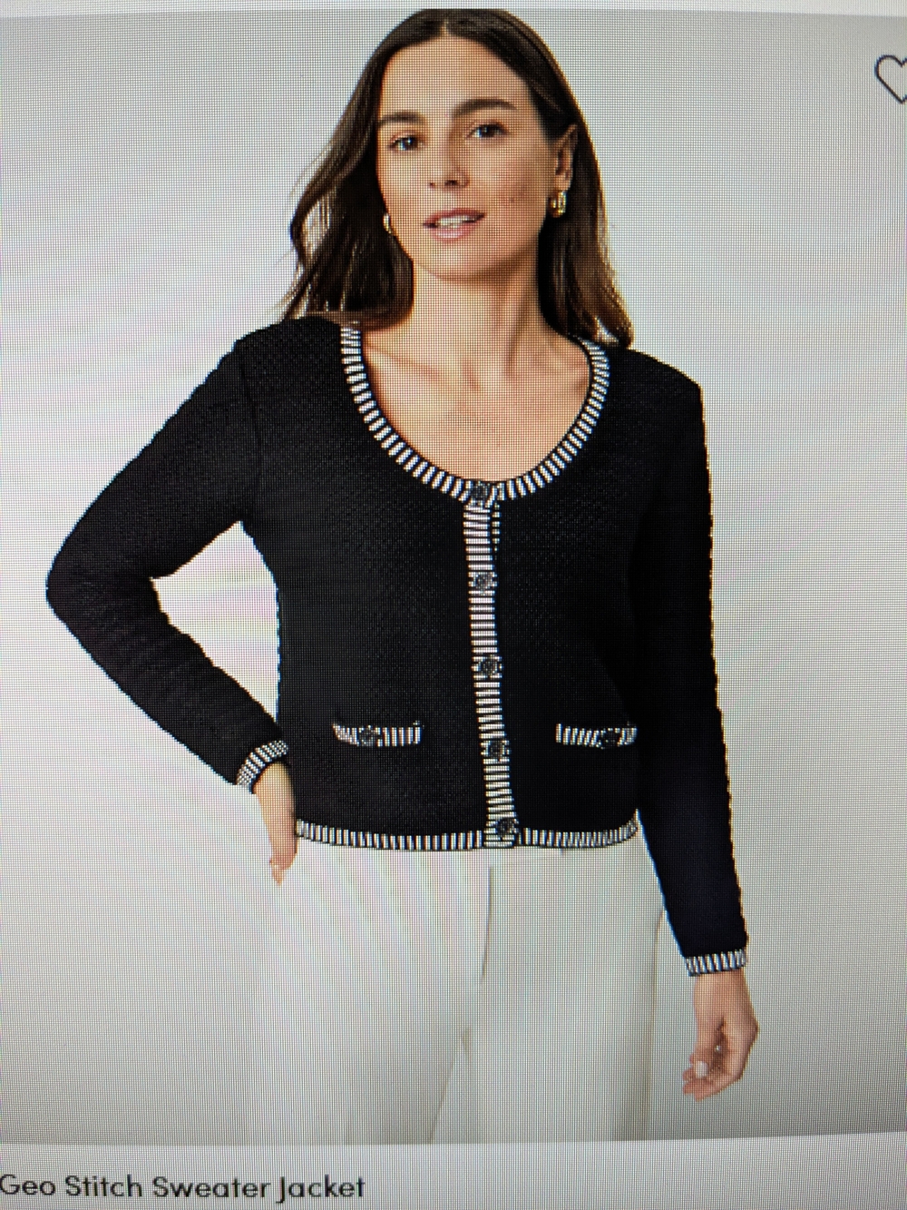 Ann Taylor Geo Stitch Sweater Jacket